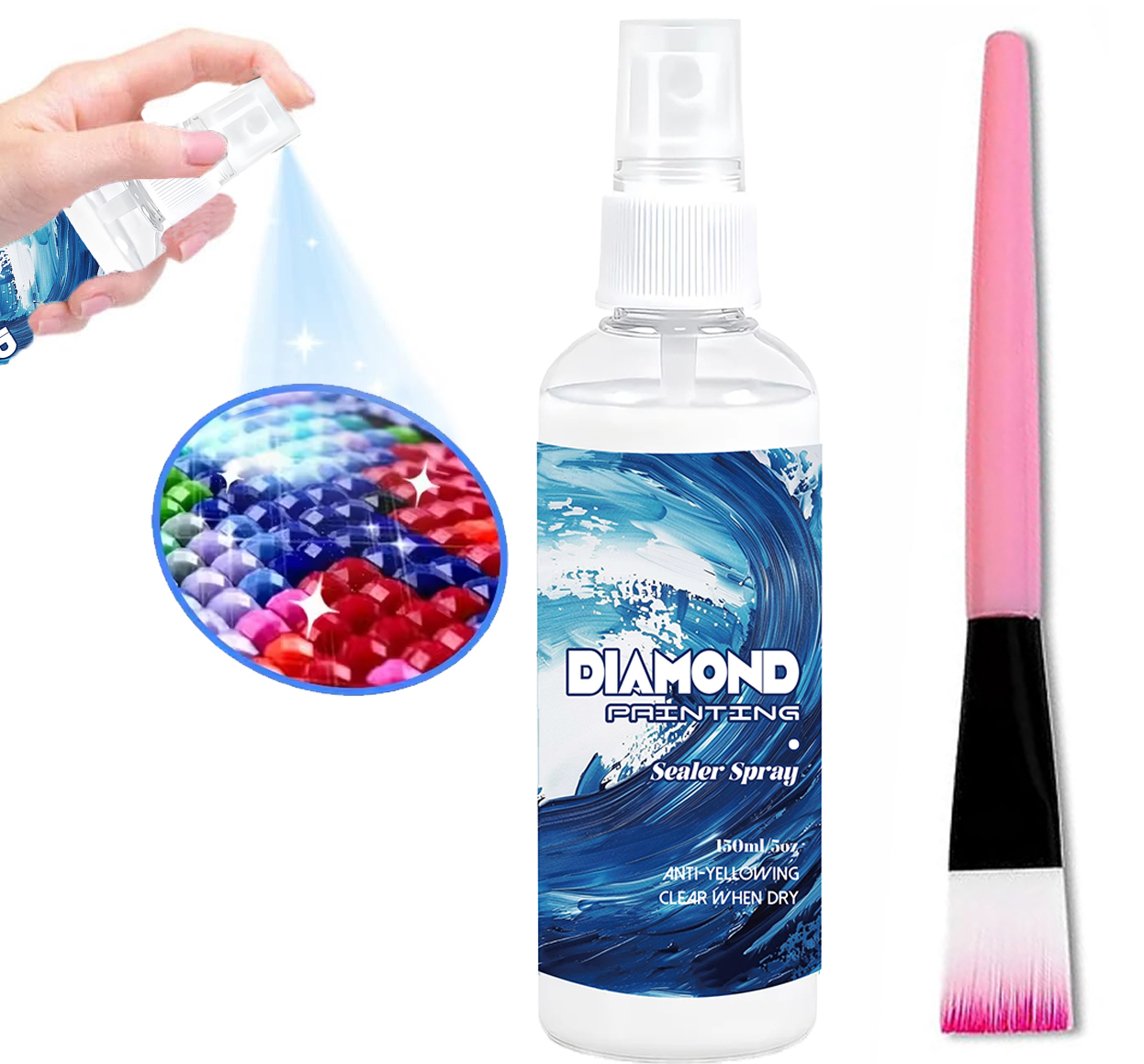 Resin Art And Craft - Spray do uszczelniania obrazów diamentowych 150ml,