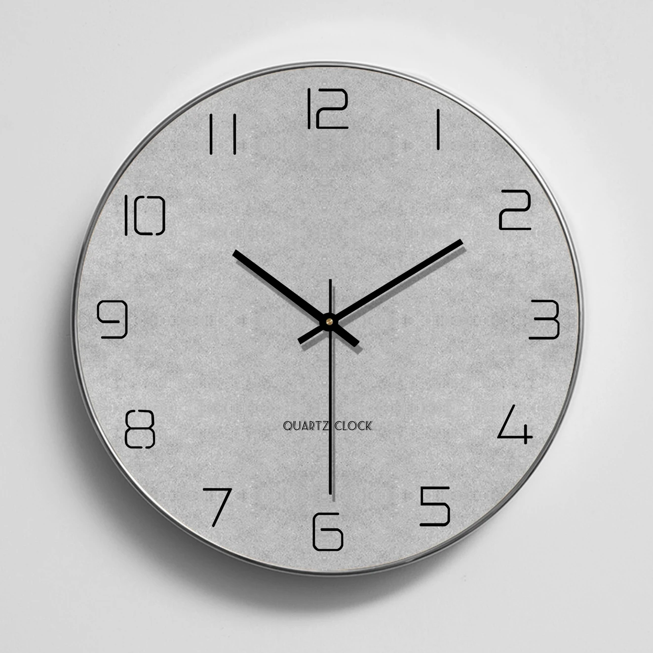 Resin Art Wall Clock - Szary Okrągły Zegar Ścienny Nowoczesny Design