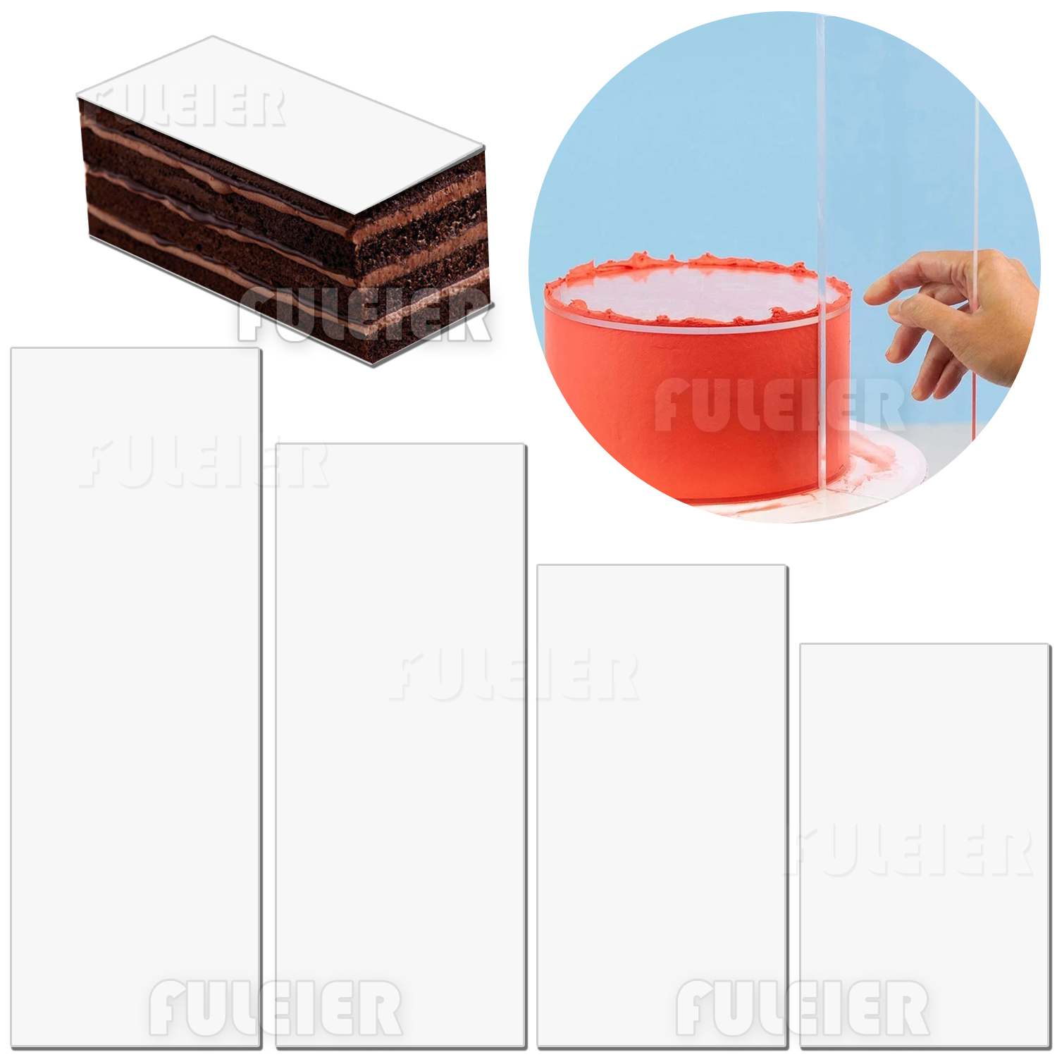 Tray Mold Rectangle - Ciasto akrylowe skrobak kremowy, prostokąt ciasto