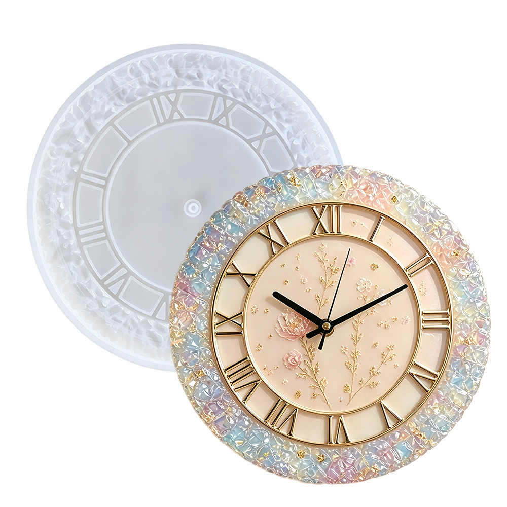 Resin Art Wall Clock - Forma silikonowa na zegar z diamentowym