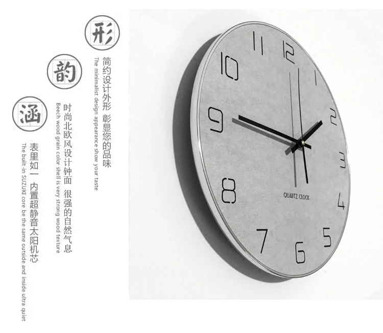 Szary Okrągły Zegar Ścienny No – Resin Art Wall Clock recenzja i cena