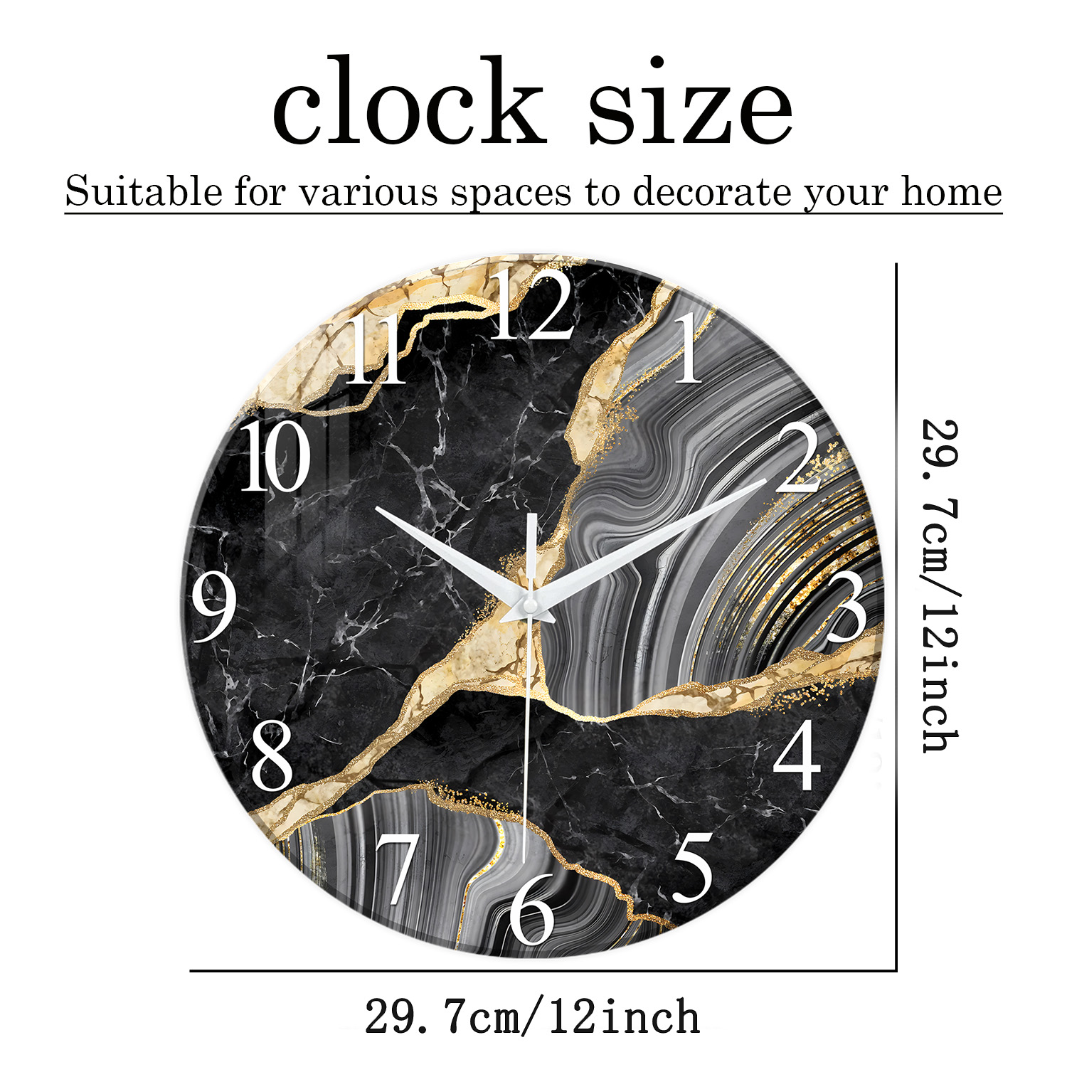 1 szt. 12-calowy nowoczesny ze – Resin Art Wall Clock recenzja i cena