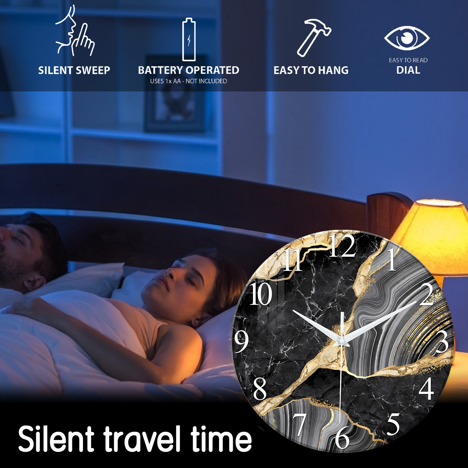 1 szt. 12-calowy nowoczesny ze – Resin Art Wall Clock recenzja i cena