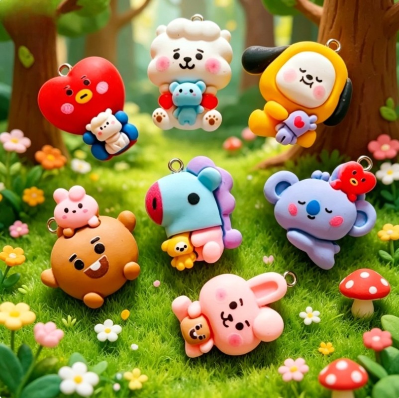 7 szt. BT21 Żywiczne Charmsy z – Resin Art And Craft recenzja i cena